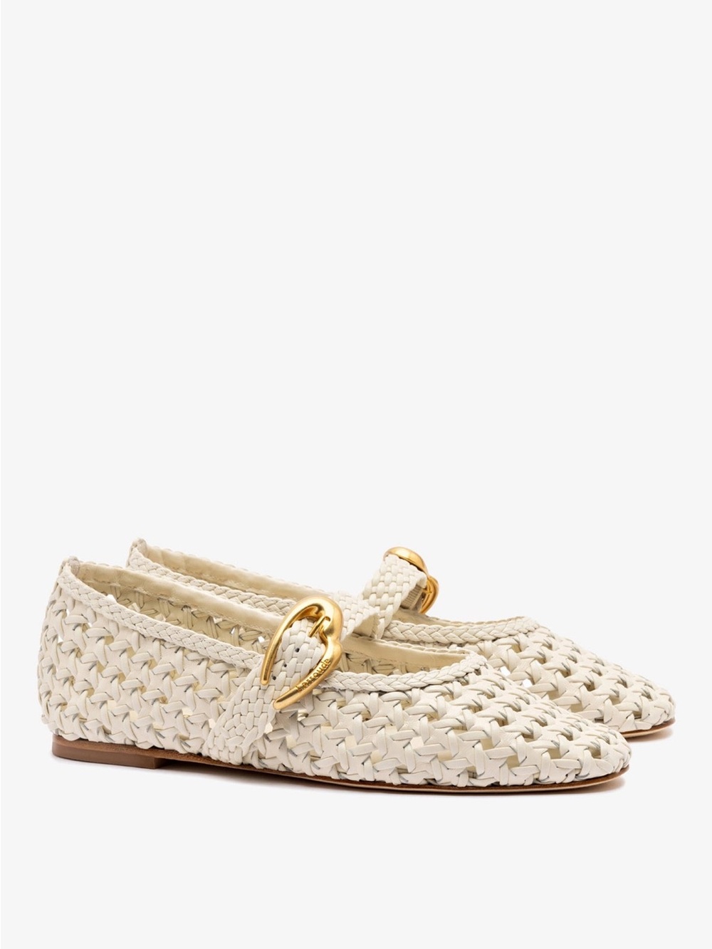 Larroudé Verona New Macrame In Ivory Leather Size 8.5